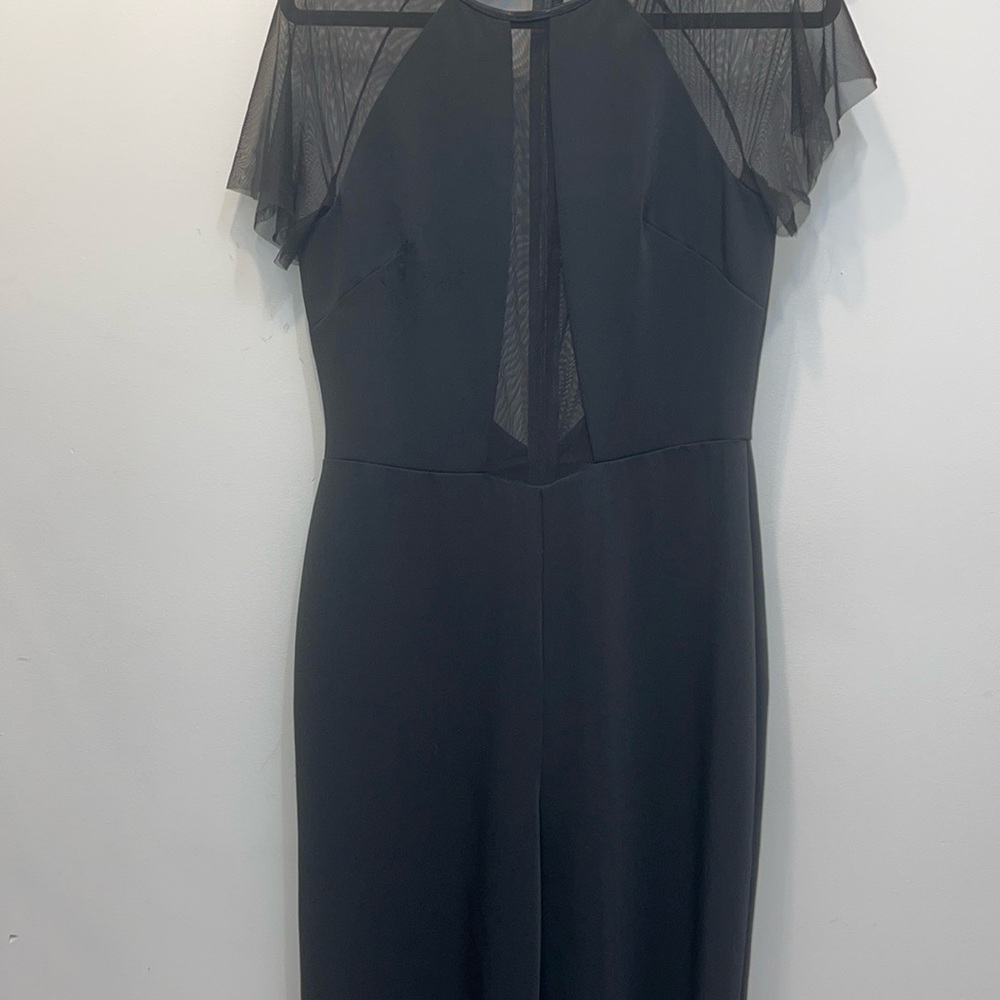 bebe Chic Black Dress with Mesh Accents